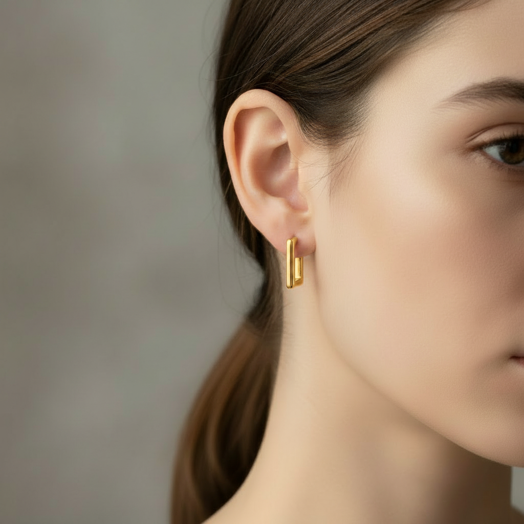 Aros cuadrados Oro