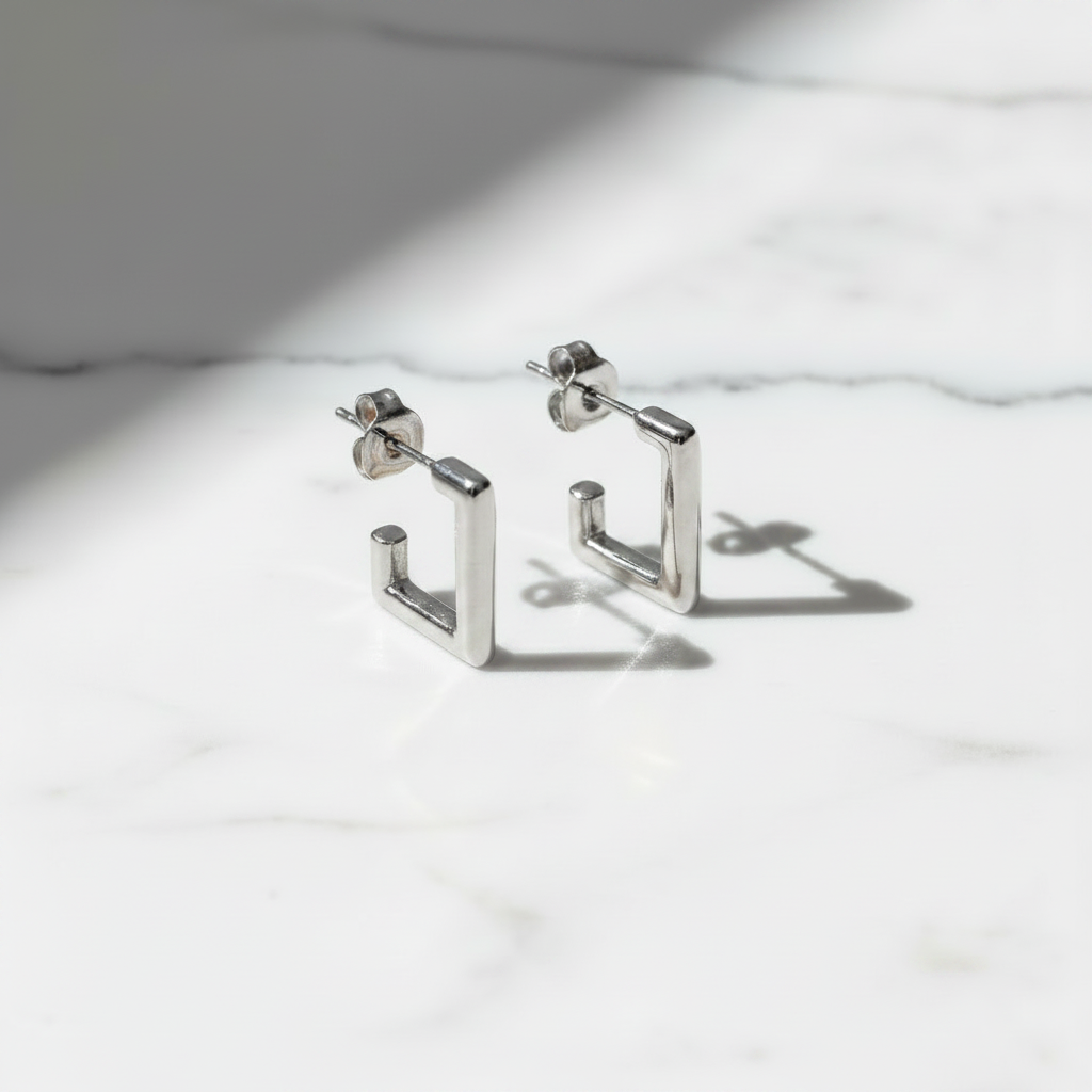 Aros cuadrados Plata