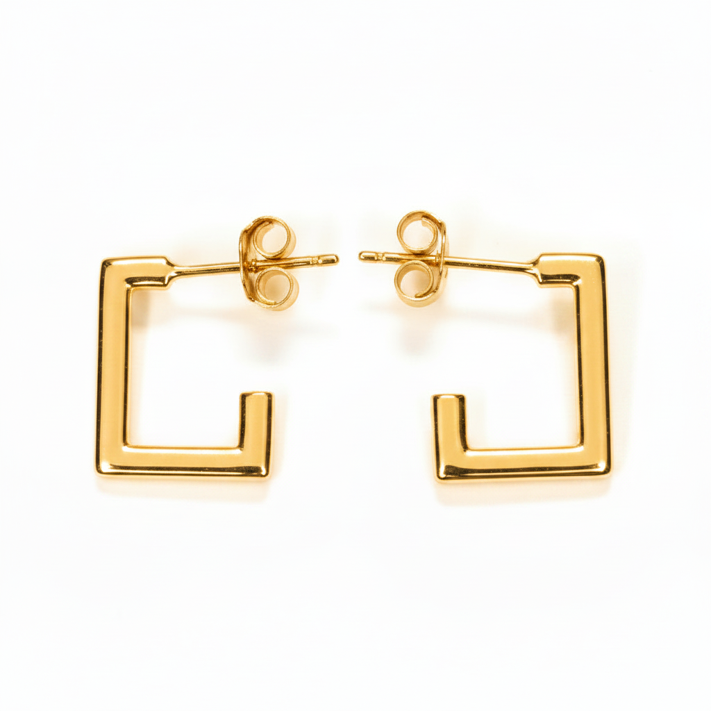 Aros cuadrados Oro