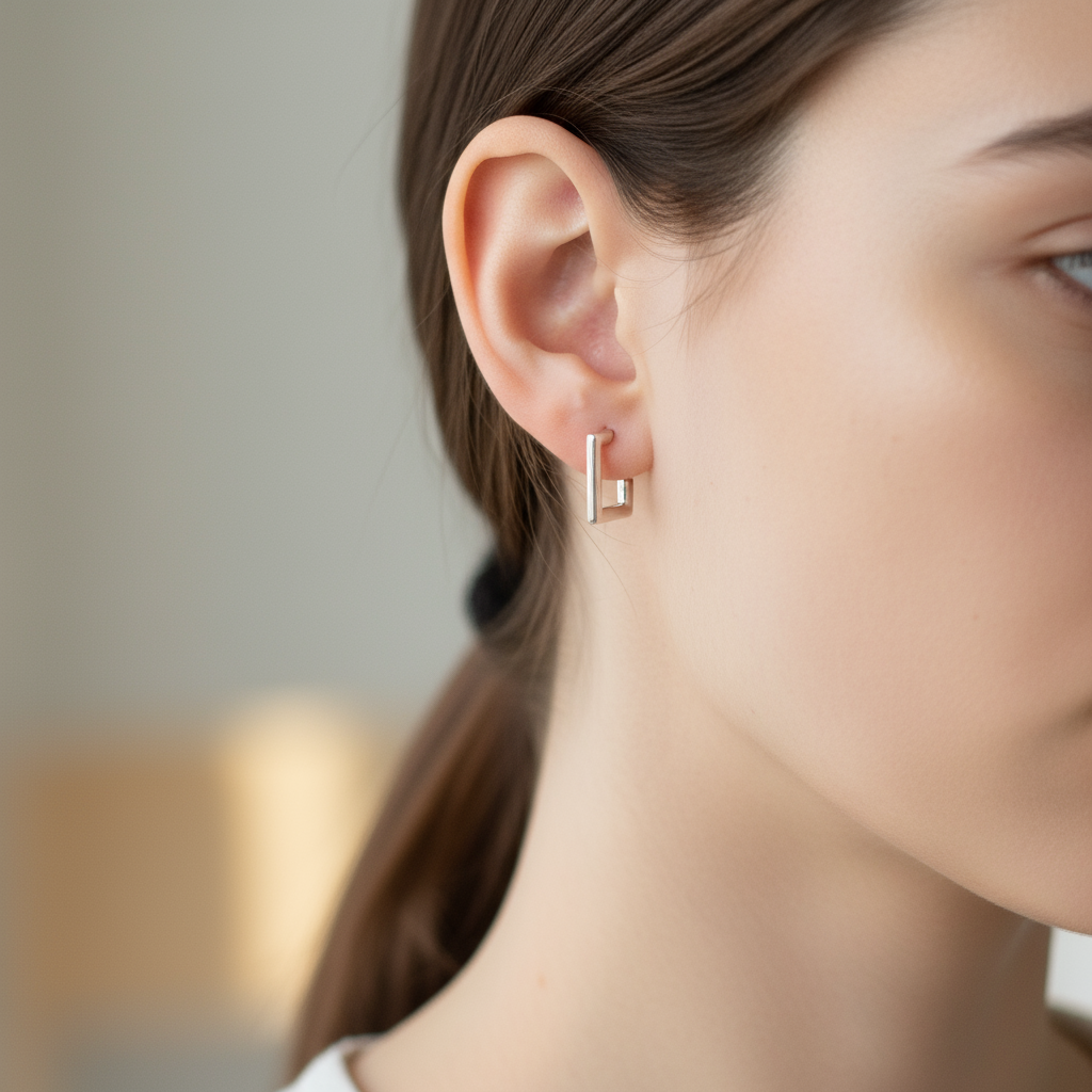 Aros cuadrados Plata