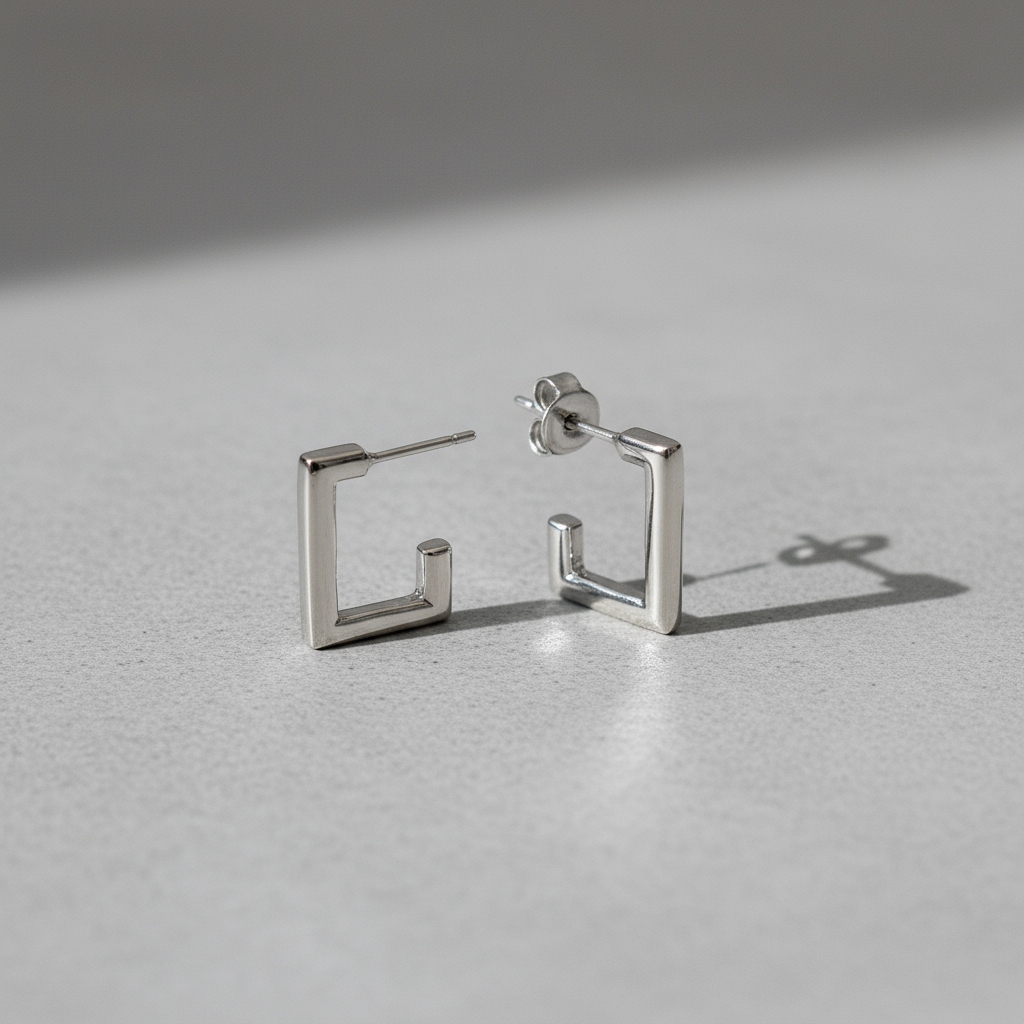 Aros cuadrados Plata