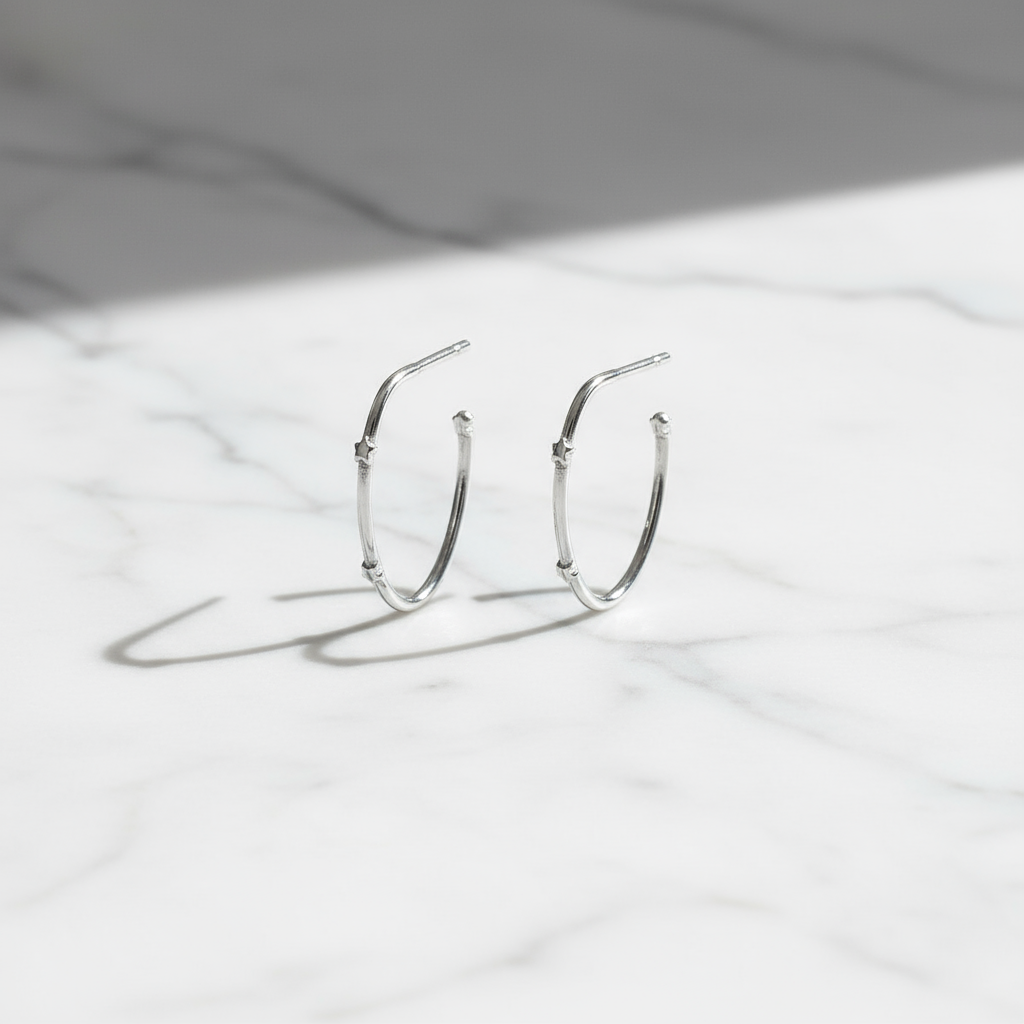 Aros estrellas Plata