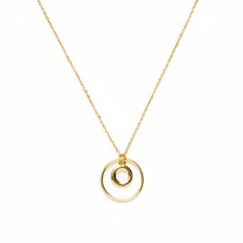 Collar Dúo Círculos Oro