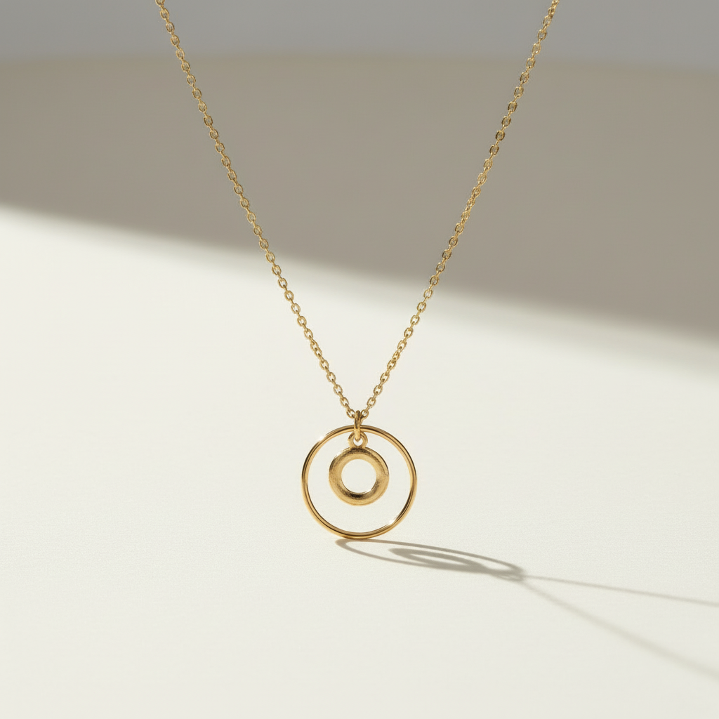 Collar Dúo Círculos Oro