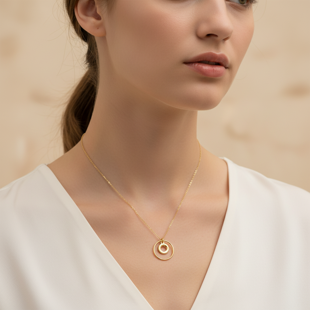 Collar Dúo Círculos Oro