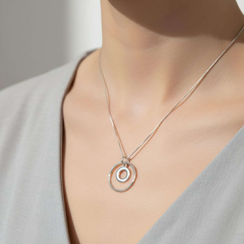 Collar Dúo Círculos Plata