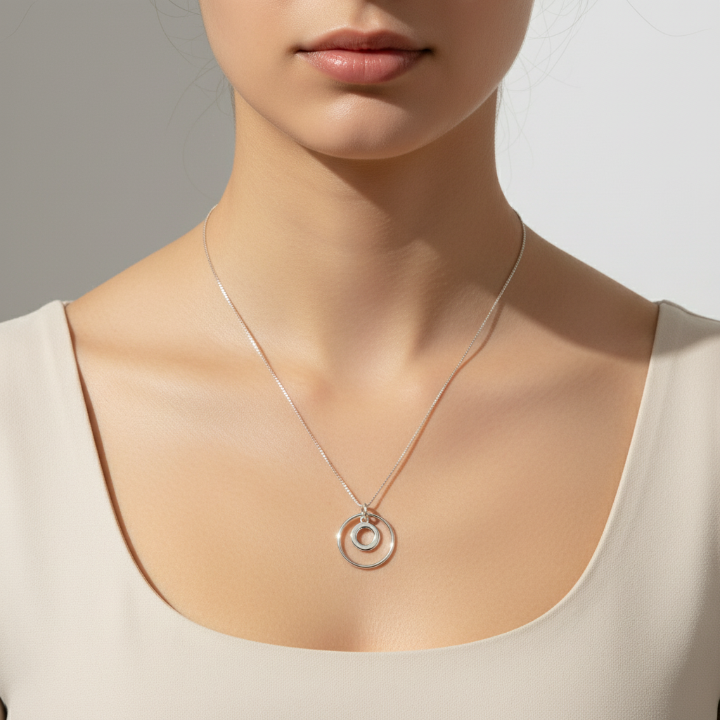 Collar Dúo Círculos Plata