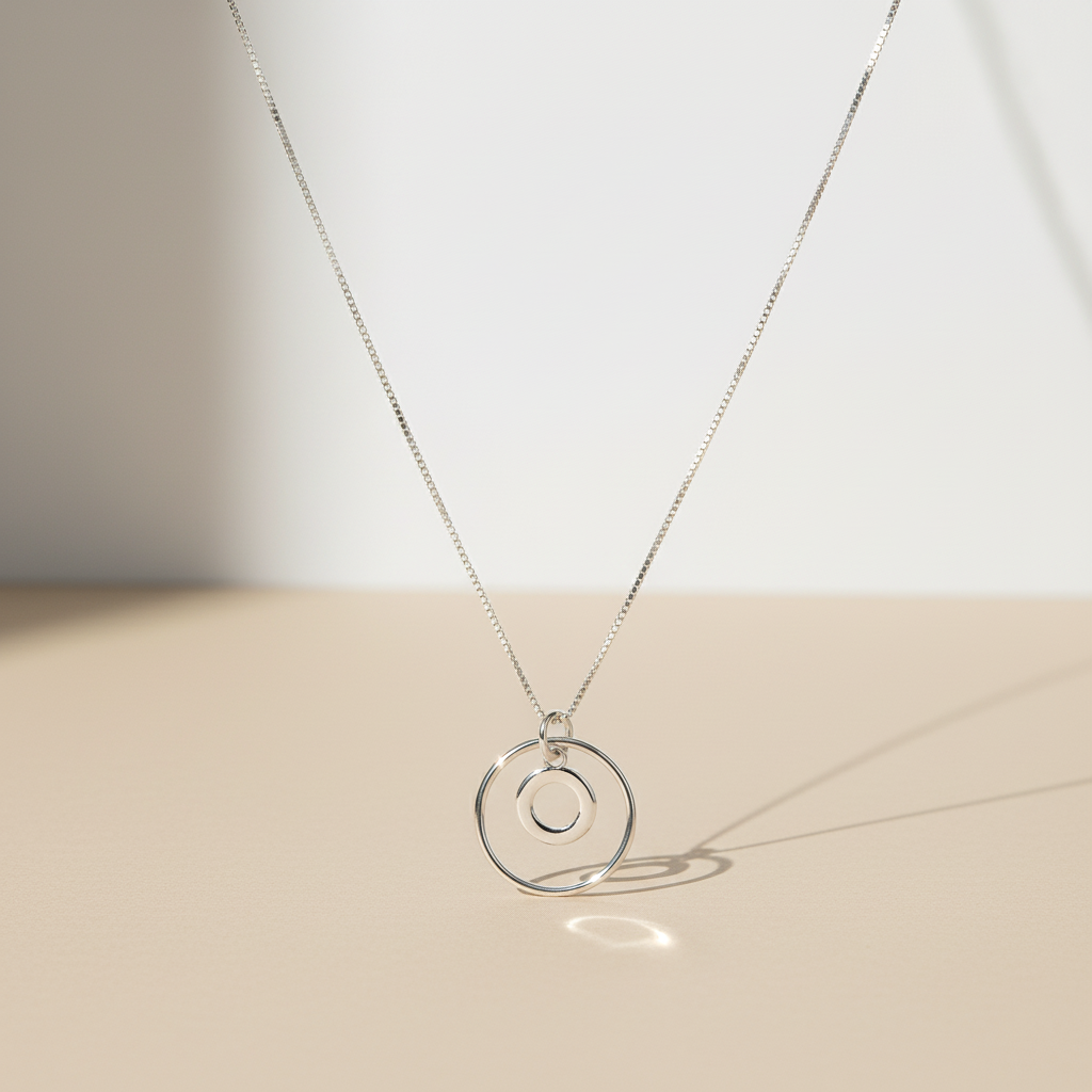 Collar Dúo Círculos Plata