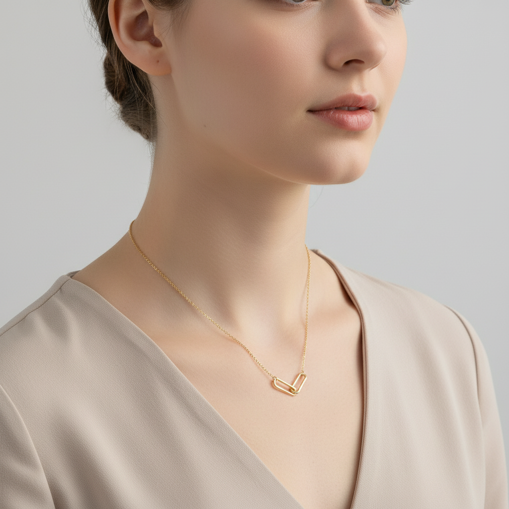 Collar Dúo Eslabones Oro