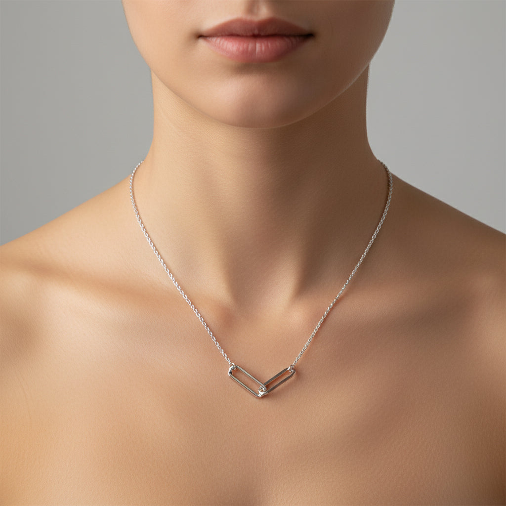 Collar Dúo Eslabones Plata