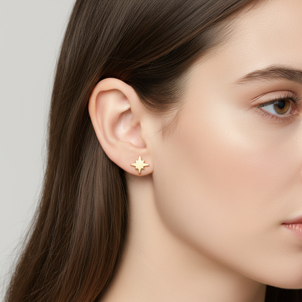 Pendientes estrella polar Oro