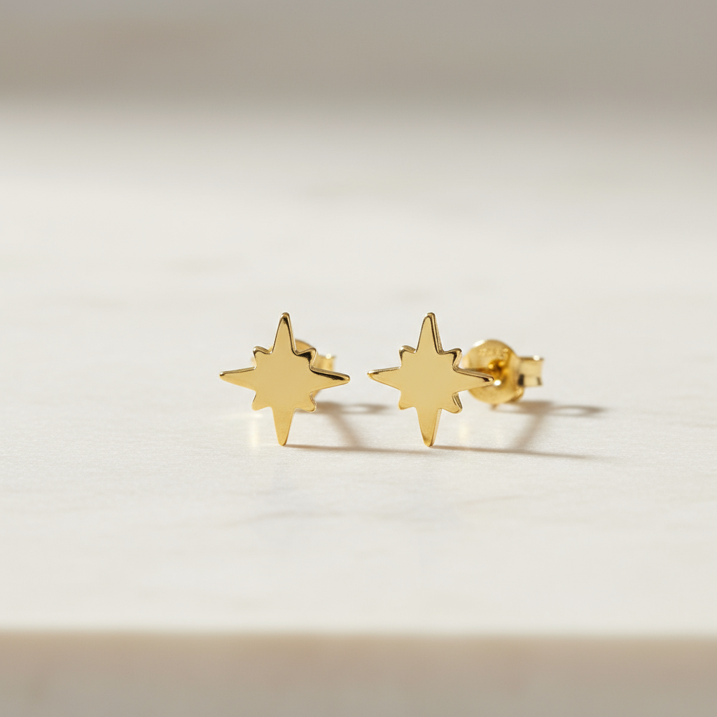 Pendientes estrella polar Oro