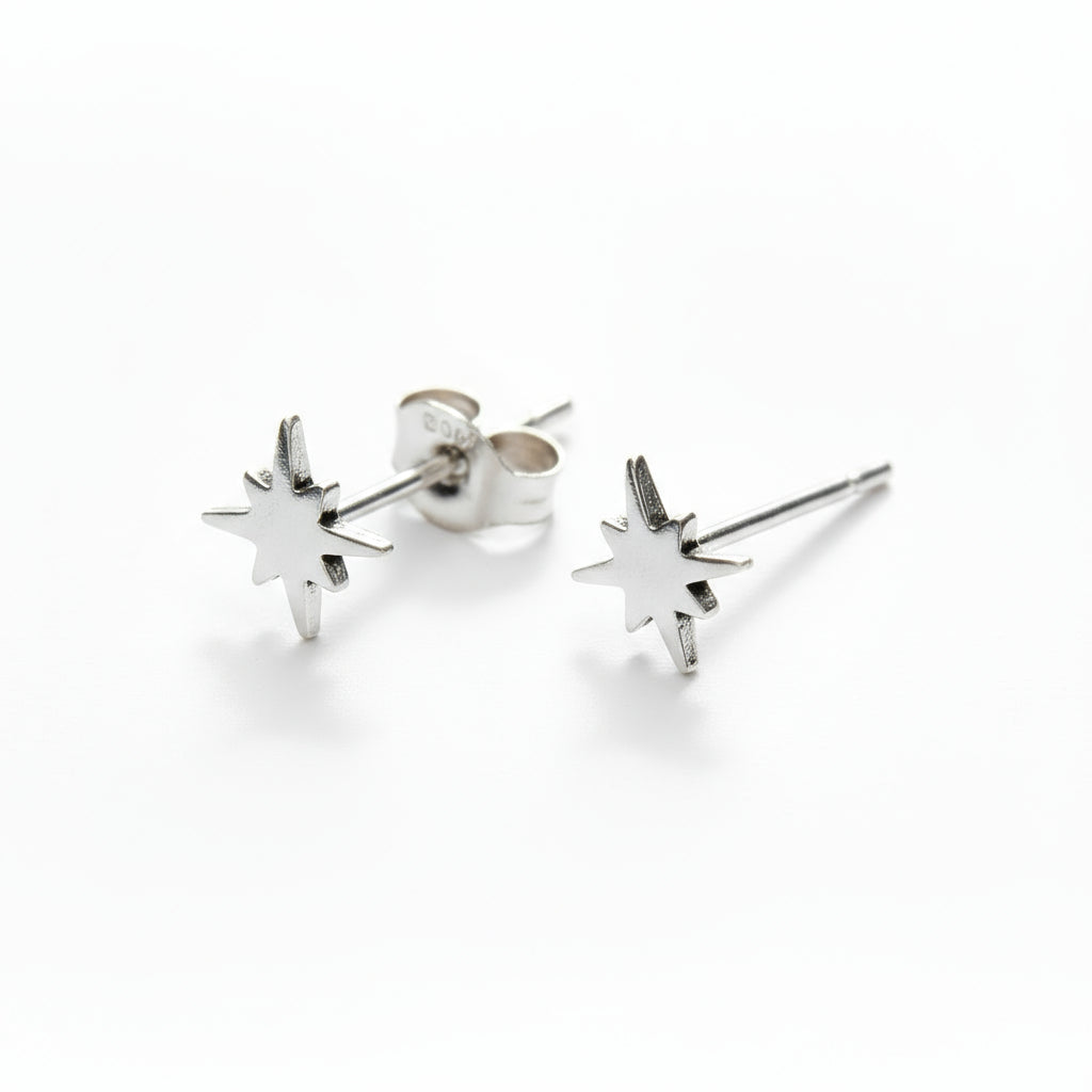 Pendientes estrella polar Plata