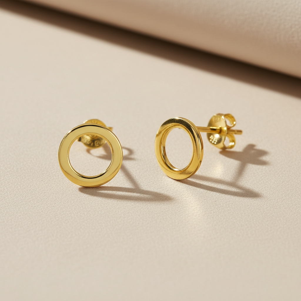 Pendientes circulo calado Oro