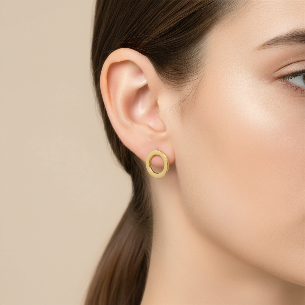 Pendientes circulo calado Oro