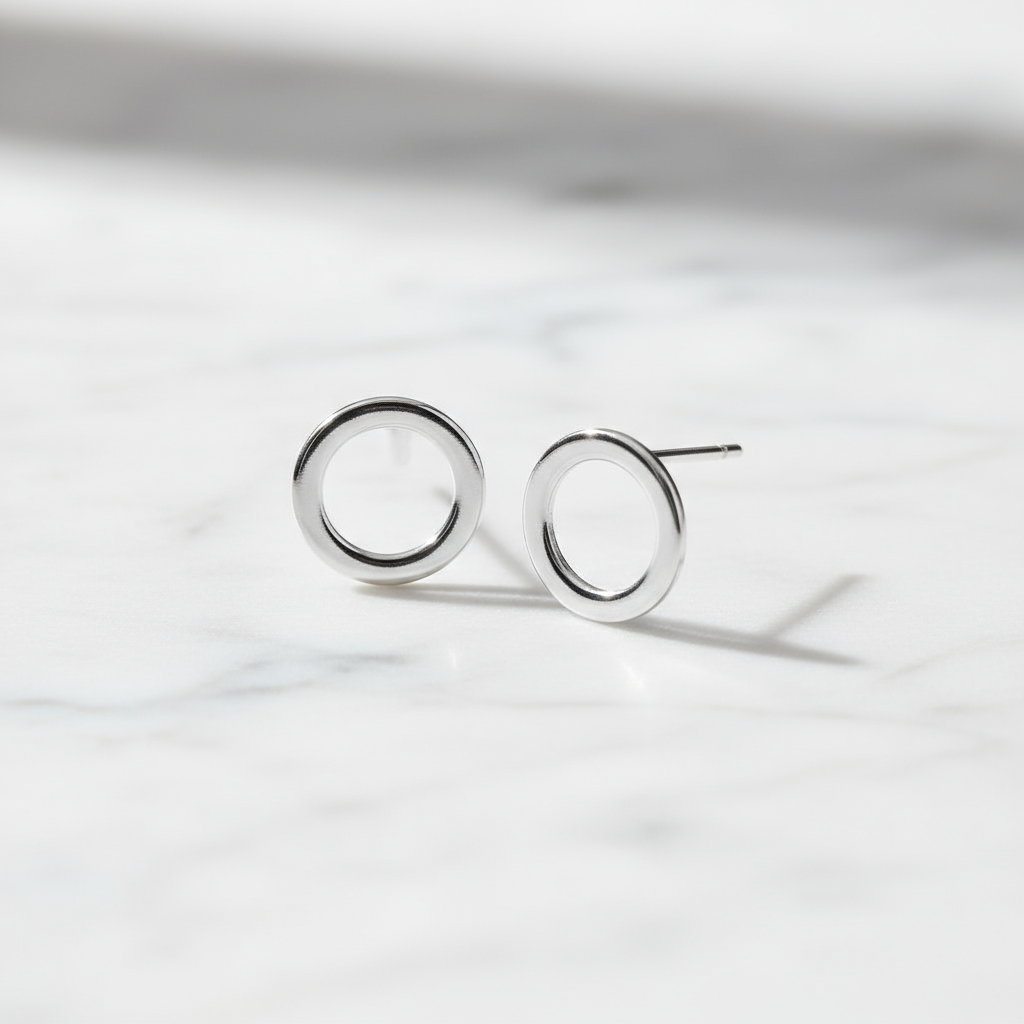 Pendientes circulo calado Plata