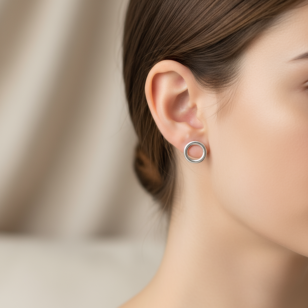 Pendientes circulo calado Plata