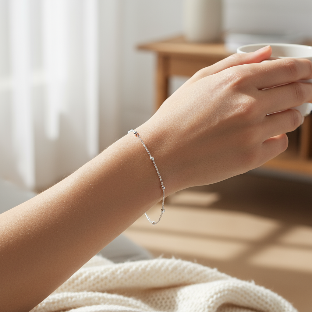 Pulsera bolitas Plata