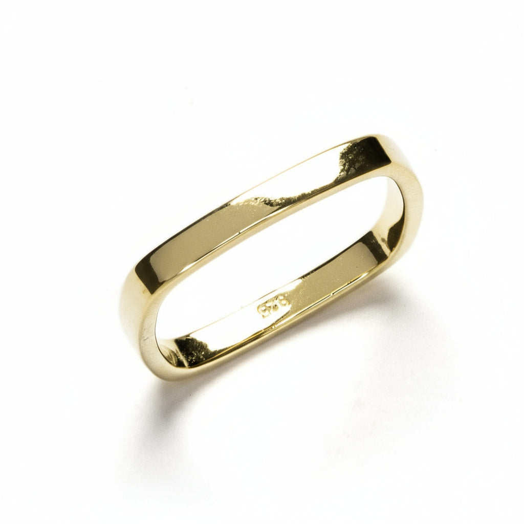 Anillo cuadrado Oro