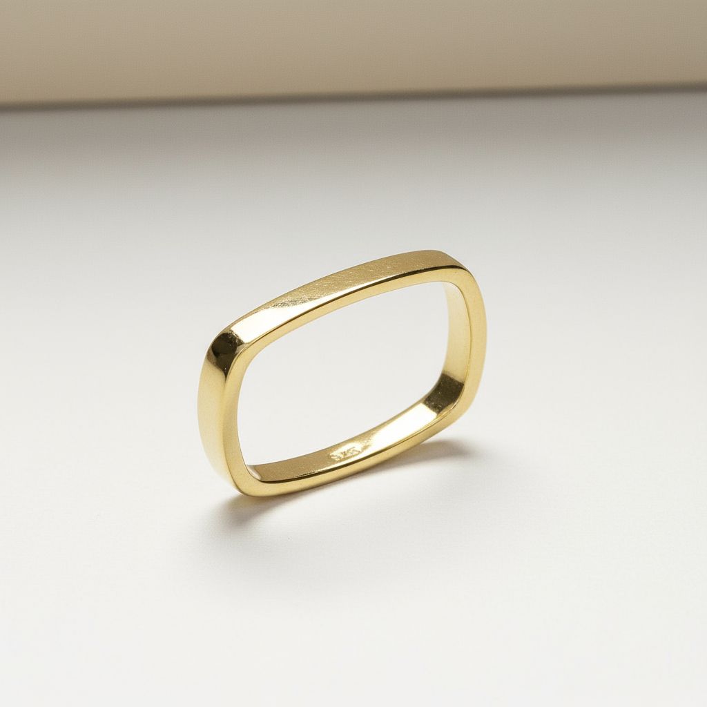 Anillo cuadrado Oro