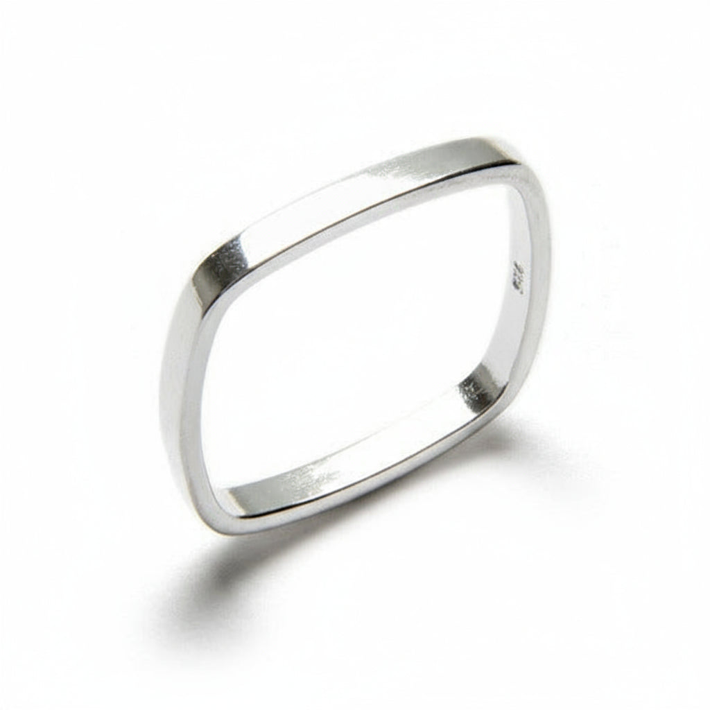 Anillo cuadrado Plata