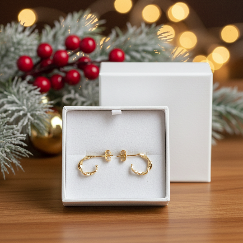 Pendientes aros rizados Oro