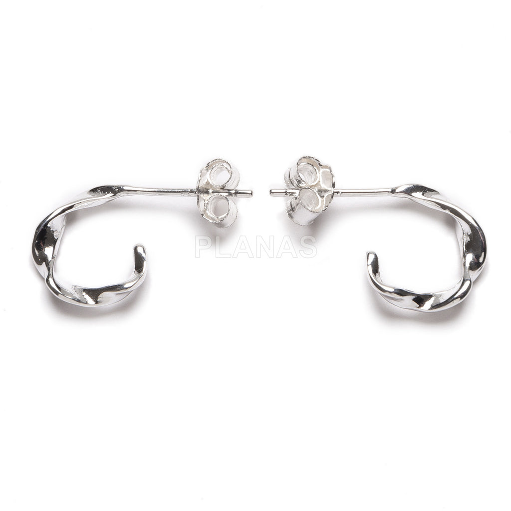 Pendientes aros rizados Plata