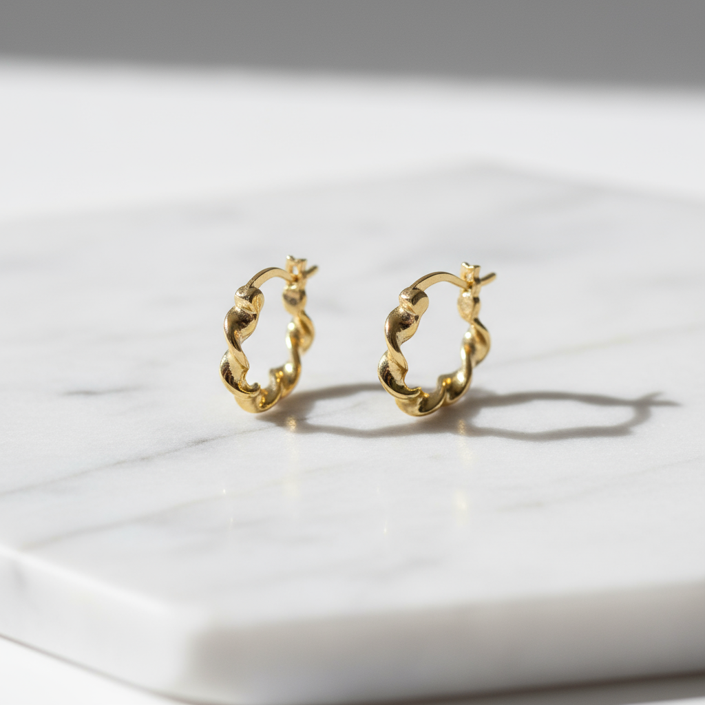 Pendientes criollas rizadas Oro