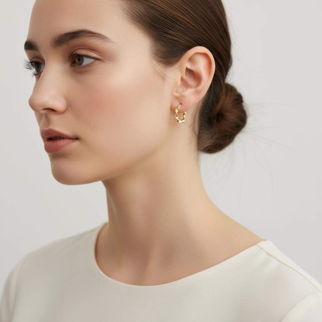 Pendientes criollas rizadas Oro