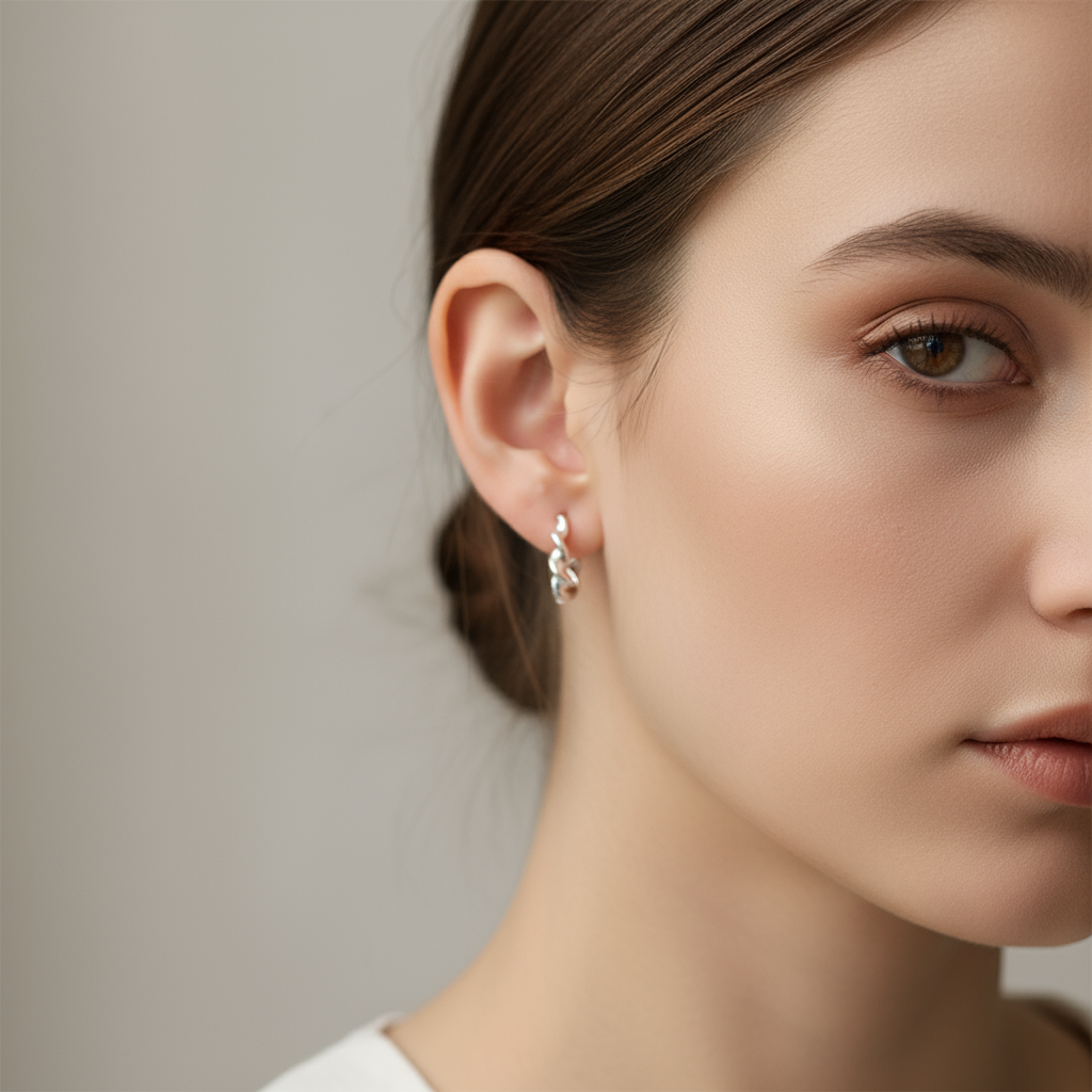 Pendientes criollas rizadas Plata